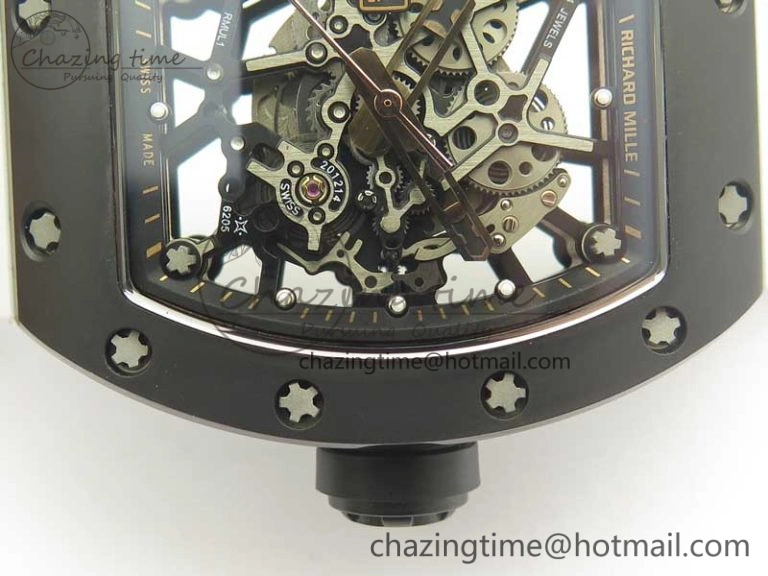 Comfortable RM035-02 Americas Ceramic RG Case KVF Best Edition Skeleton Dial on White Rubber Strap MIYOTA 9477