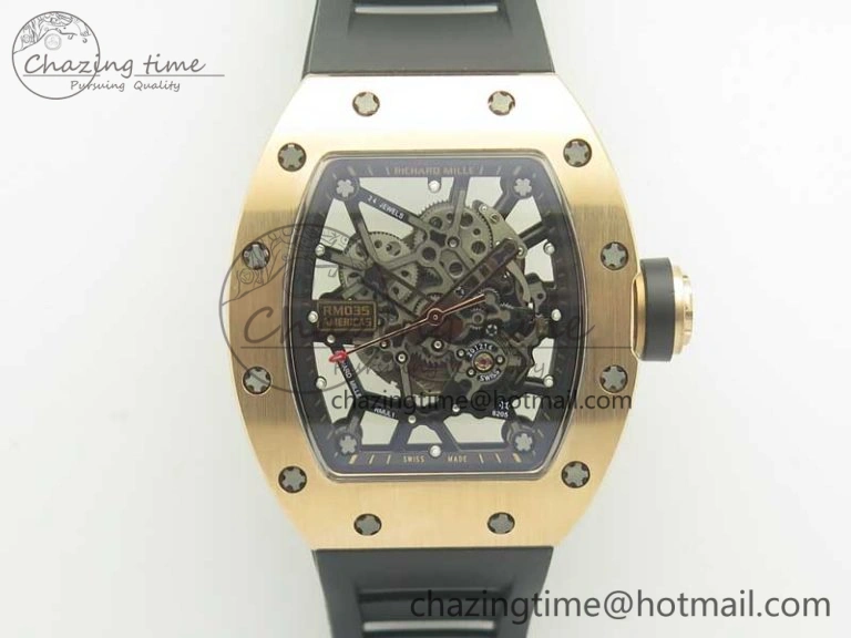 SoftTouch RM035-02 Americas RG KVF Best Edition Skeleton Dial on Rubber Strap MIYOTA 9475