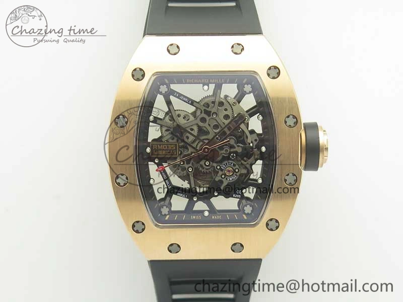 SoftTouch RM035-02 Americas RG KVF Best Edition Skeleton Dial on Rubber Strap MIYOTA 9475