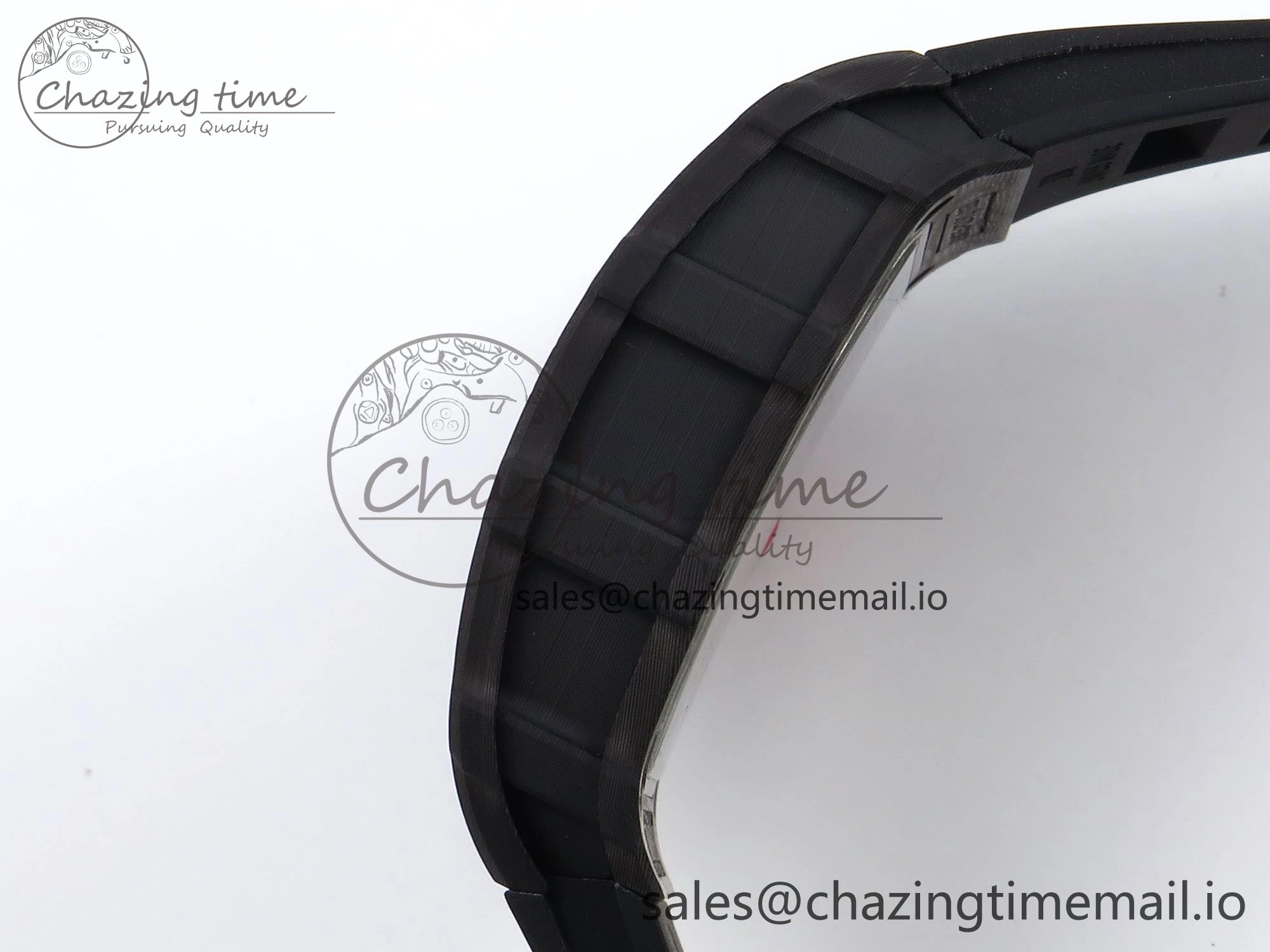 Thermal RM035-02 Black Carbon T+F Best Edition Skeleton Dial on Black Rubber Strap Clone RMUL 9265