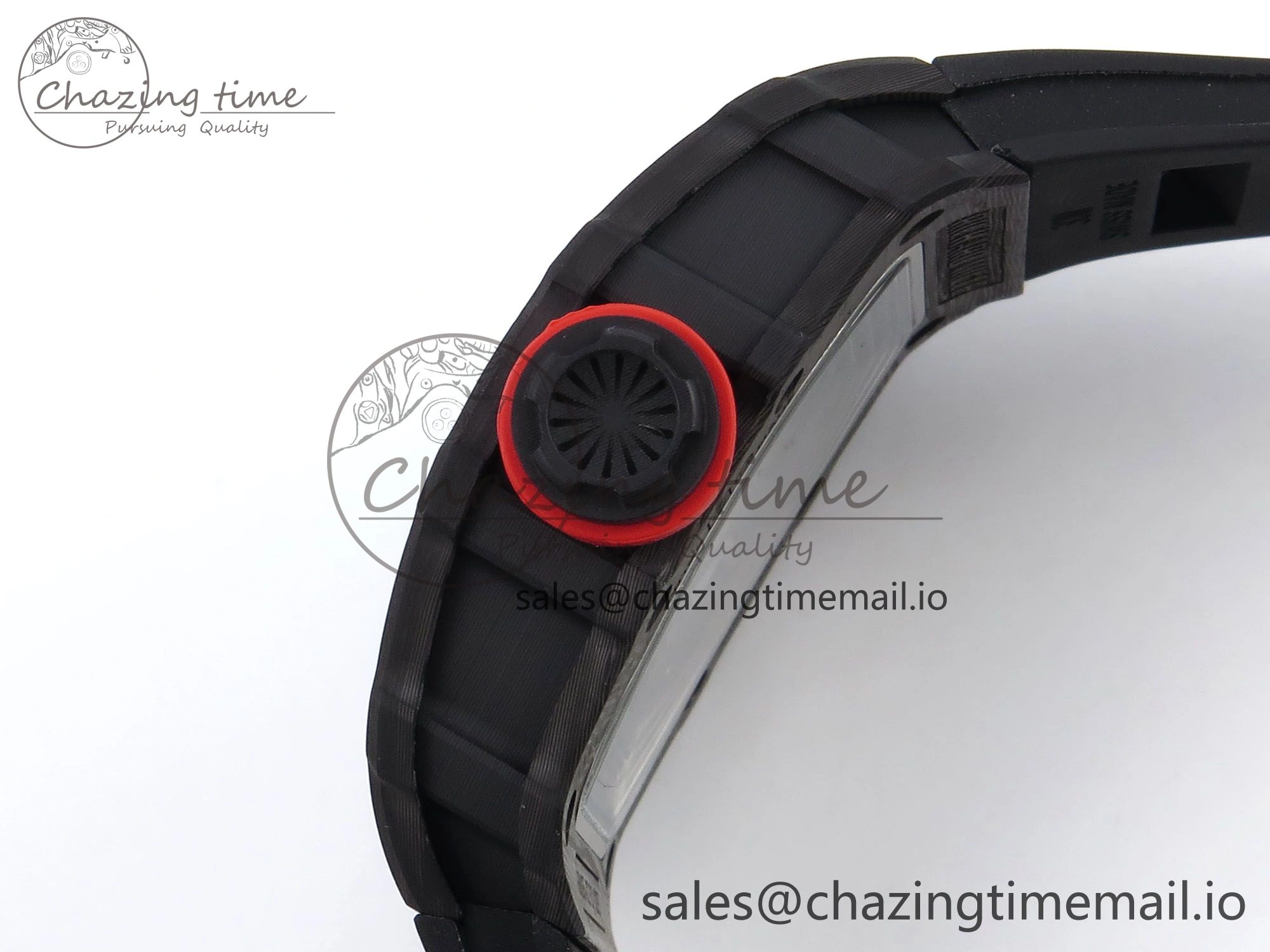 Thermal RM035-02 Black Carbon T+F Best Edition Skeleton Dial on Black Rubber Strap Clone RMUL 9265