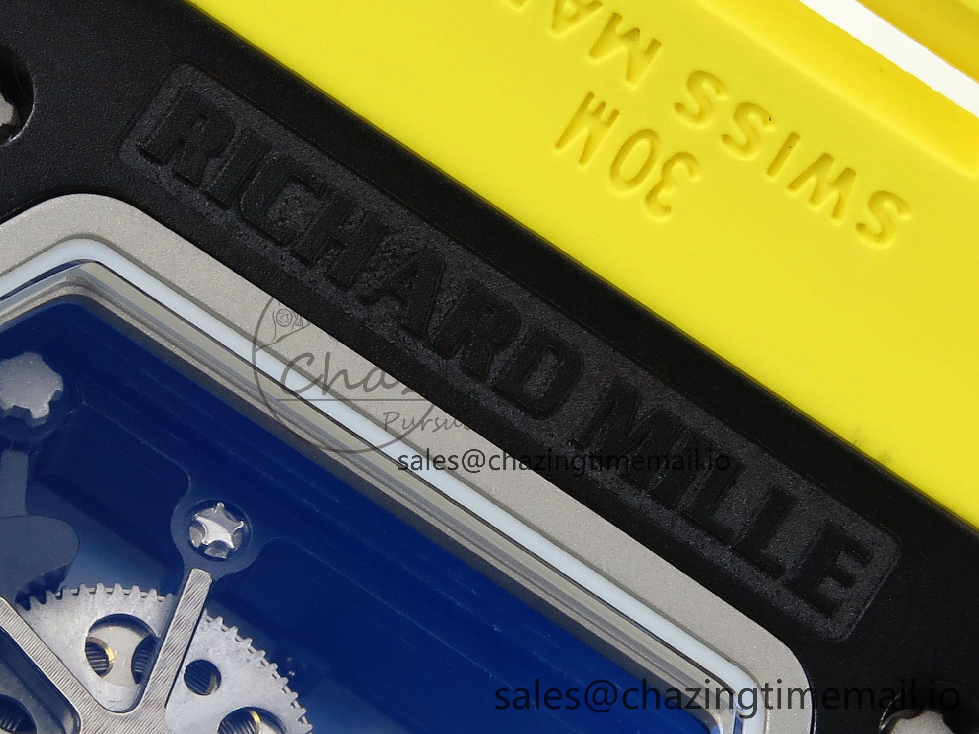 RM035-02 Black Ceramic KVF 1:1 Best Edition Skeleton Dial on Yellow Rubber Strap Clone RMUL Youthful 9182