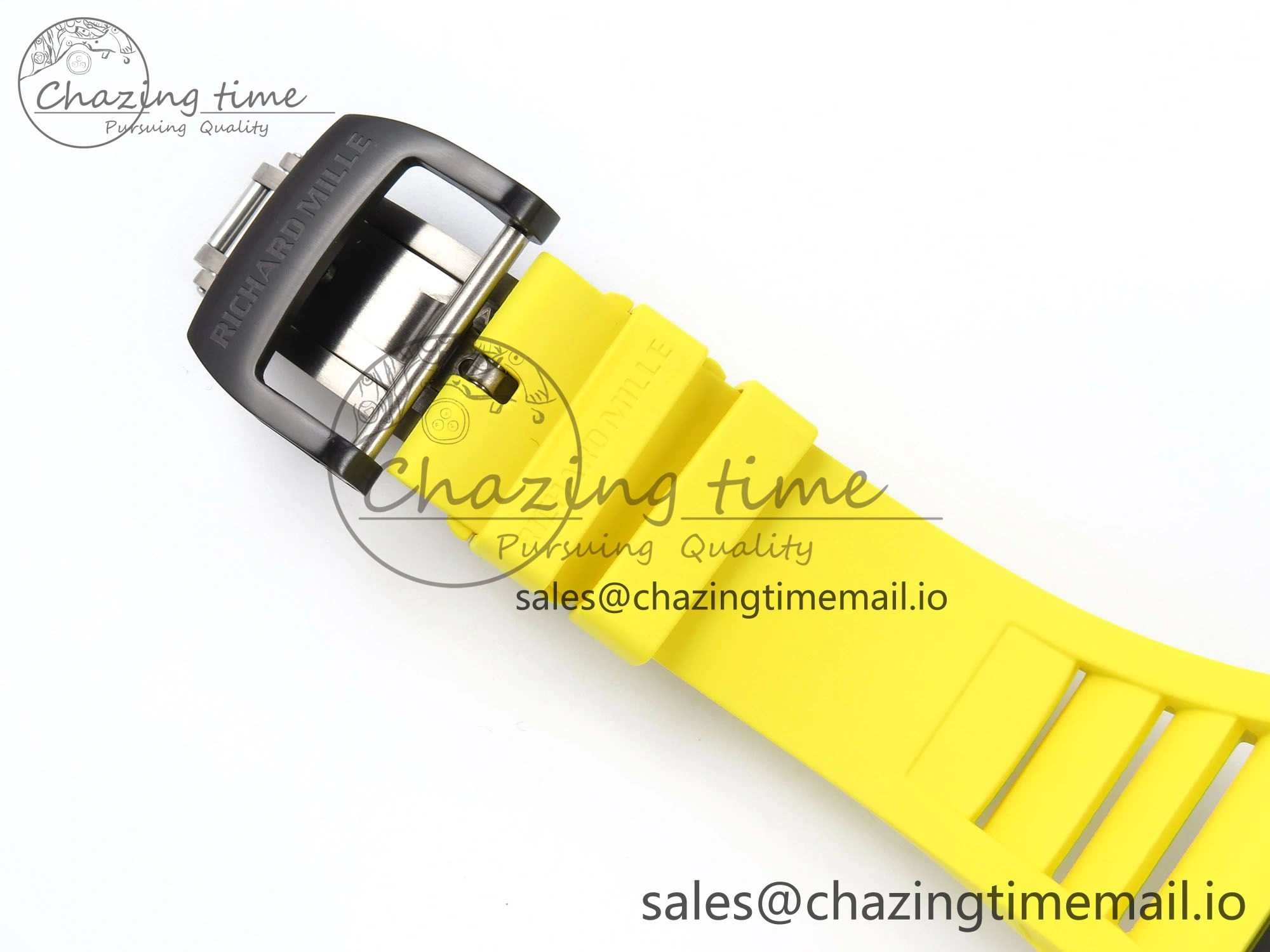 RM035-02 Black Ceramic KVF 1:1 Best Edition Skeleton Dial on Yellow Rubber Strap Clone RMUL Youthful 9182