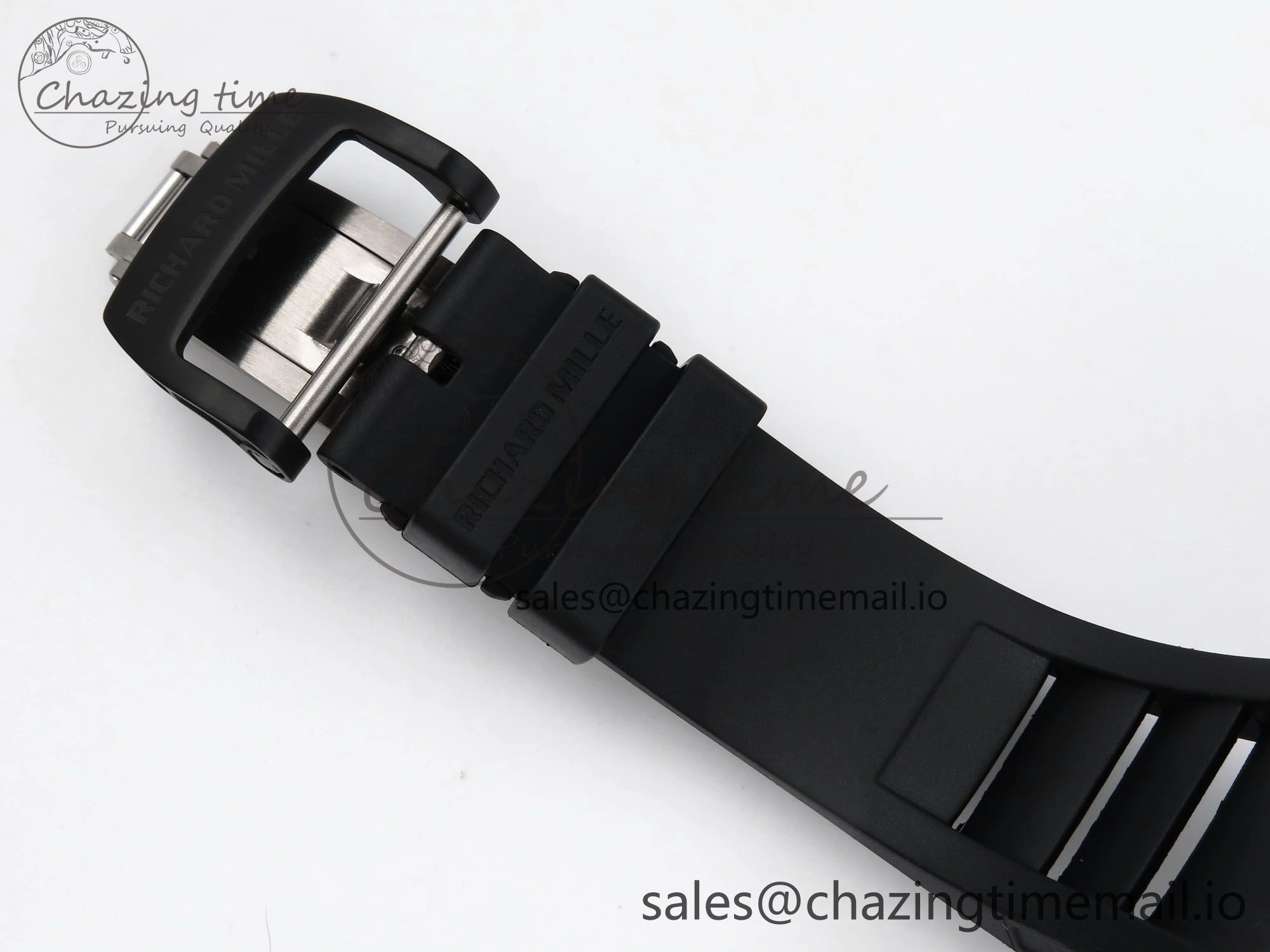 RM035-02 Black Ceramic SONIC Best Edition Skeleton Dial on Black Rubber Strap Clone RMUL GoodFit 9261