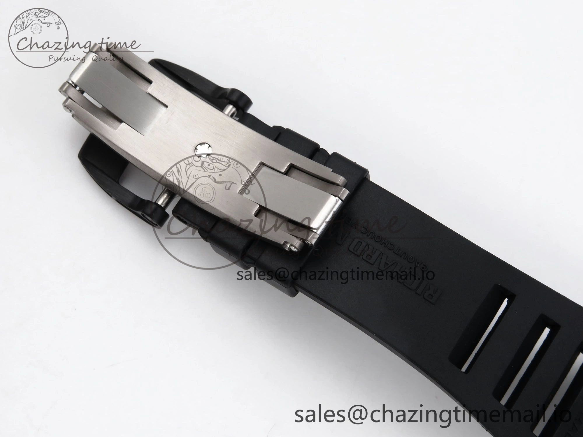 RM035-02 Black Ceramic SONIC Best Edition Skeleton Dial on Black Rubber Strap Clone RMUL GoodFit 9261