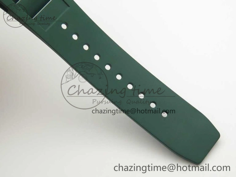 HighQuality RM035-02 Forge Carbon Caseback Titanium Case KVF Best Edition Skeleton Dial Green on Green Rubber Strap MIYOTA 9462