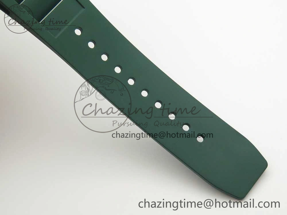 HighQuality RM035-02 Forge Carbon Caseback Titanium Case KVF Best Edition Skeleton Dial Green on Green Rubber Strap MIYOTA 9462