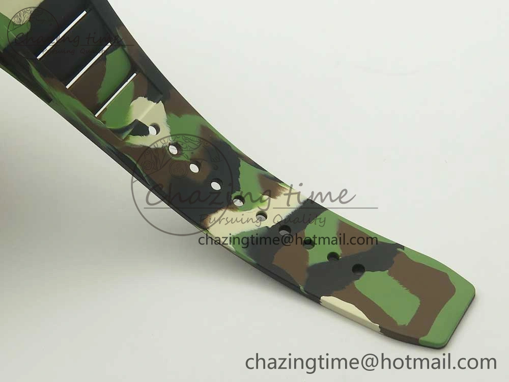 RM035-02 Forge Carbon Caseback Titanium Case KVF Best Edition Skeleton Dial Red on Camo Rubber Strap MIYOTA Breathable 9466
