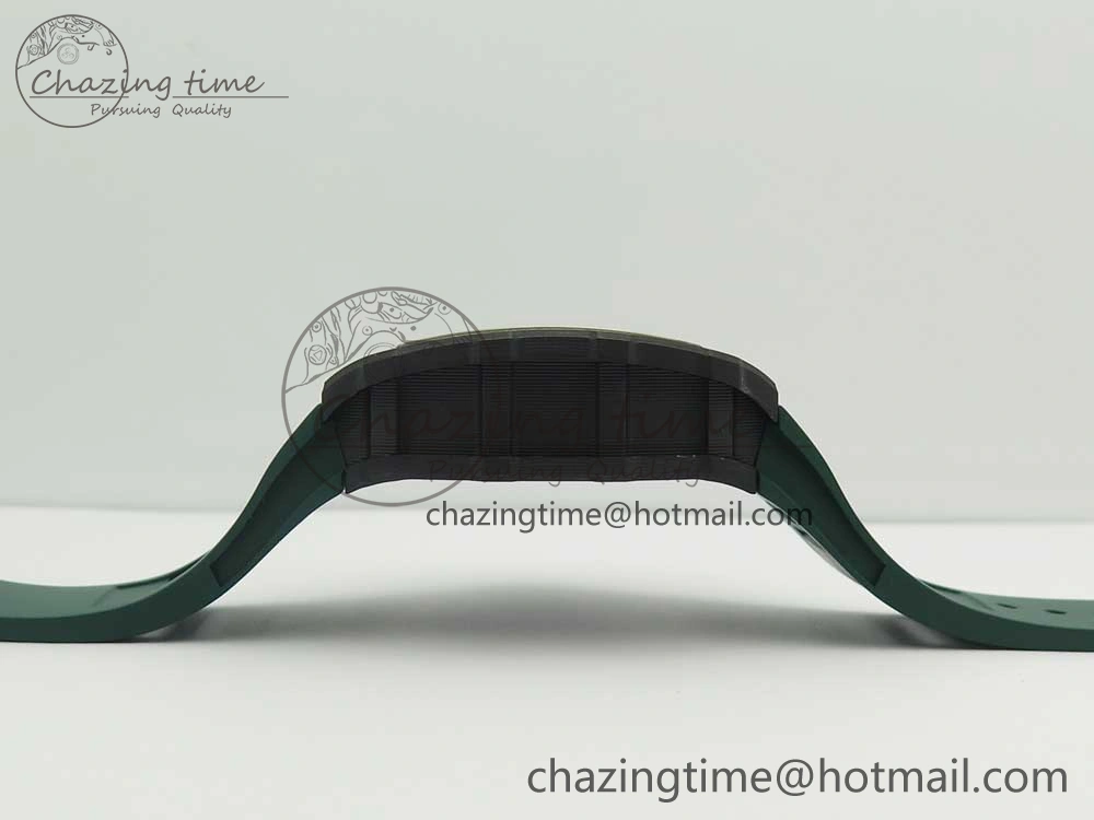 RM035-02 Forge Carbon Titanium Case KVF Best Edition Skeleton Dial Green on Green Rubber Strap MIYOTA Resilient 9461