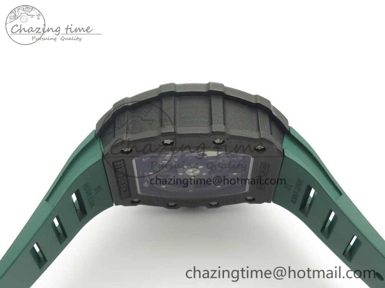 RM035-02 Forge Carbon Titanium Case KVF Best Edition Skeleton Dial Green on Green Rubber Strap MIYOTA Resilient 9461