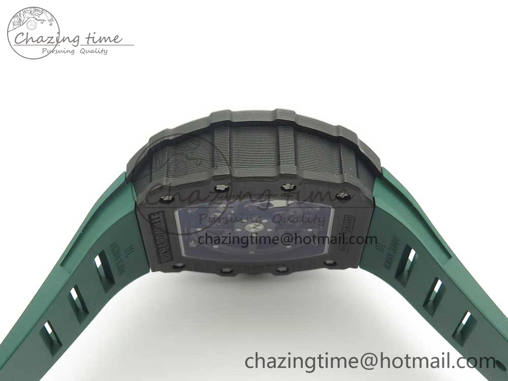 RM035-02 Forge Carbon Titanium Case KVF Best Edition Skeleton Dial Green on Green Rubber Strap MIYOTA Resilient 9461