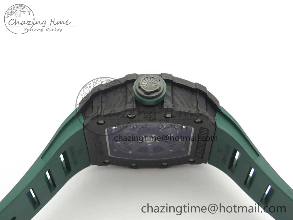 RM035-02 Forge Carbon Titanium Case KVF Best Edition Skeleton Dial Green on Green Rubber Strap MIYOTA Resilient 9461