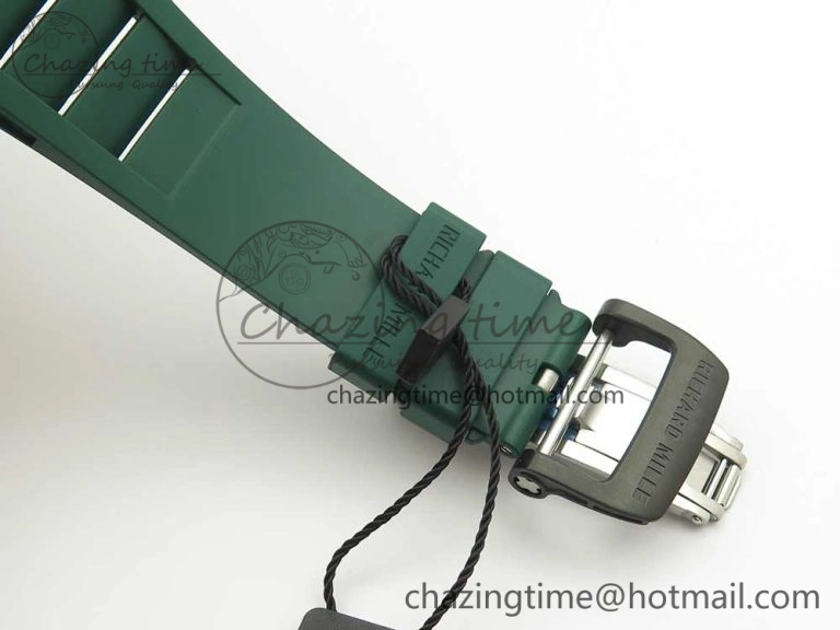 RM035-02 Forge Carbon Titanium Case KVF Best Edition Skeleton Dial Green on Green Rubber Strap MIYOTA Resilient 9461