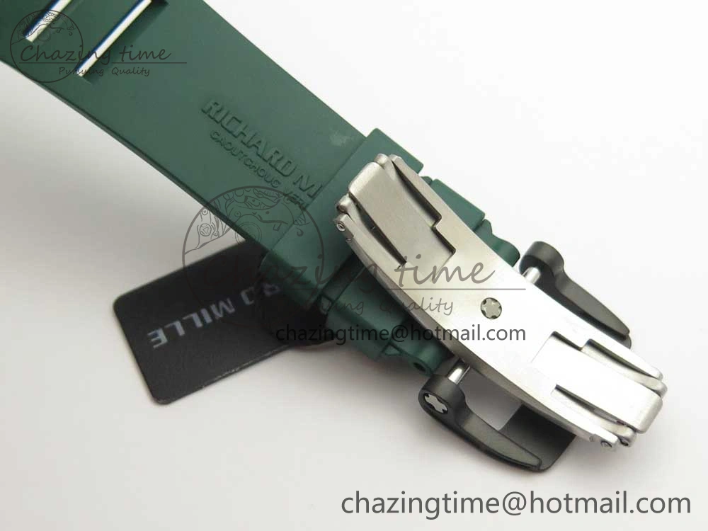 RM035-02 Forge Carbon Titanium Case KVF Best Edition Skeleton Dial Green on Green Rubber Strap MIYOTA Resilient 9461