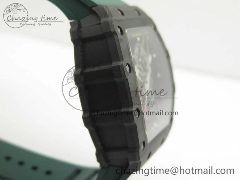 RM035-02 Forge Carbon Titanium Case KVF Best Edition Skeleton Dial Green on Green Rubber Strap MIYOTA Resilient 9461