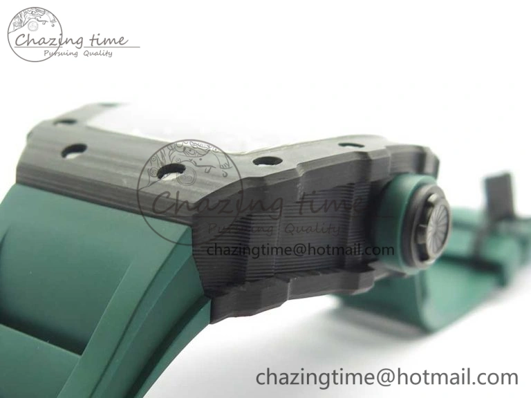 RM035-02 Forge Carbon Titanium Case KVF Best Edition Skeleton Dial Green on Green Rubber Strap MIYOTA Resilient 9461
