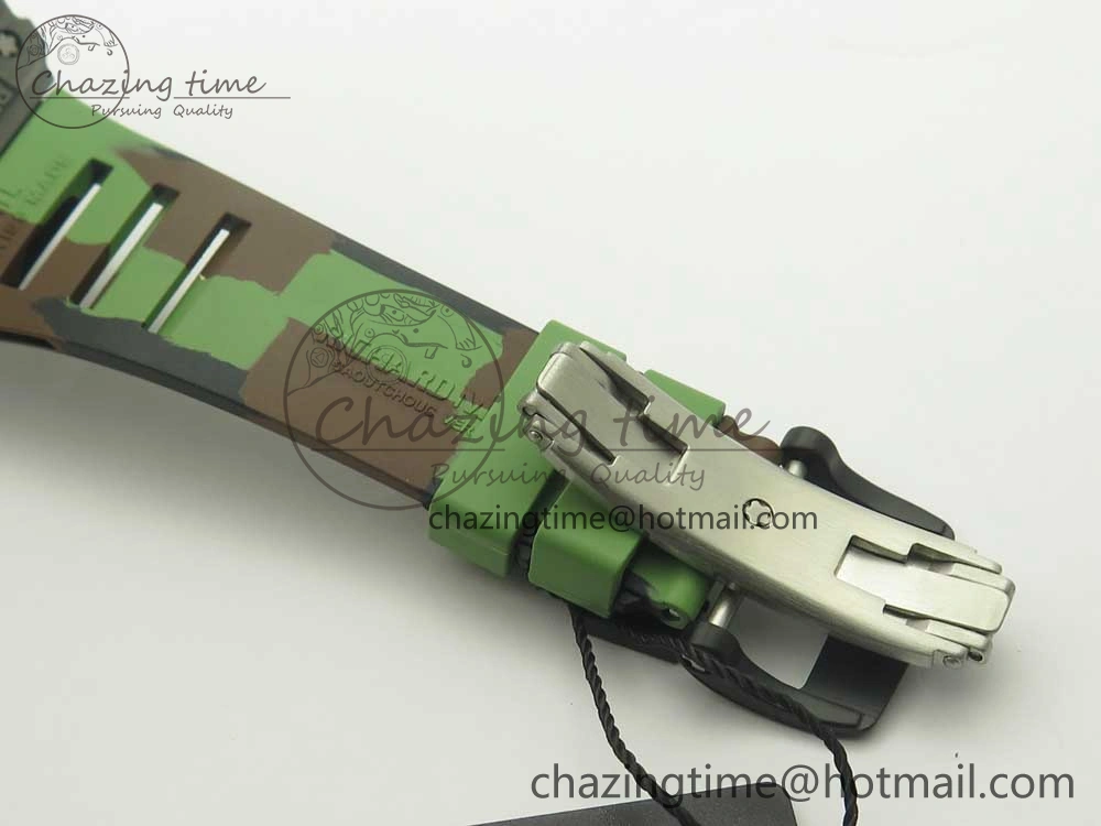 RM035-02 Forge Carbon Titanium Case KVF Best Edition Skeleton Dial Red on Camo Rubber Strap MIYOTA EasyMatch 9469