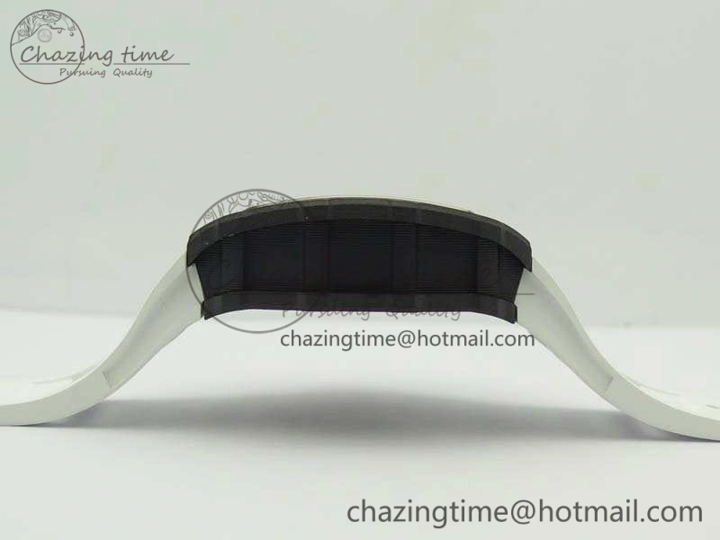 RM035-02 Forged Carbon Case KVF Best Edition Skeleton Dial On White Rubber Strap MIYOTA8215 V Upgraded 9498