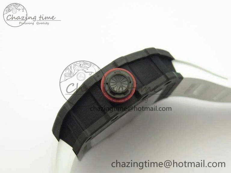 RM035-02 Forged Carbon Case KVF Best Edition Skeleton Dial On White Rubber Strap MIYOTA8215 V Upgraded 9498