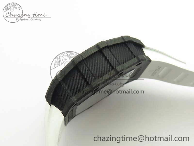 RM035-02 Forged Carbon Case KVF Best Edition Skeleton Dial On White Rubber Strap MIYOTA8215 V Upgraded 9498