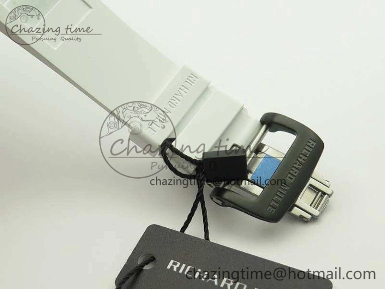 RM035-02 Forged Carbon Case KVF Best Edition Skeleton Dial On White Rubber Strap MIYOTA8215 V Upgraded 9498