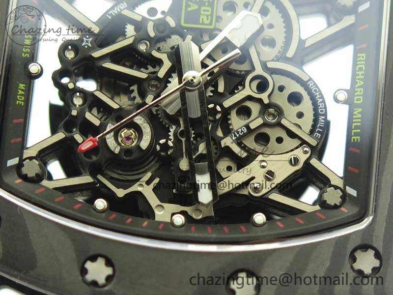 RM035-02 Forged Carbon Case KVF Best Edition Skeleton Dial On White Rubber Strap MIYOTA8215 V Upgraded 9498