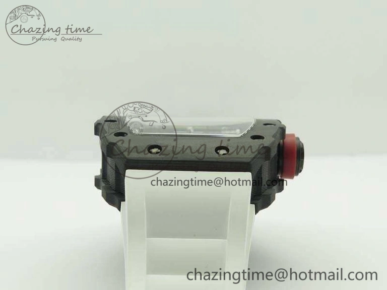 RM035-02 Forged Carbon Case KVF Best Edition Skeleton Dial On White Rubber Strap MIYOTA8215 V Upgraded 9498