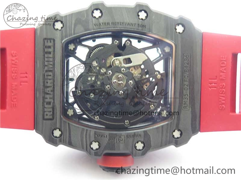 Unique RM035-02 KVF Best Edition Skeleton Dial Red on Rubber Strap MIYOTA8215 V 9449