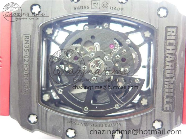 Unique RM035-02 KVF Best Edition Skeleton Dial Red on Rubber Strap MIYOTA8215 V 9449