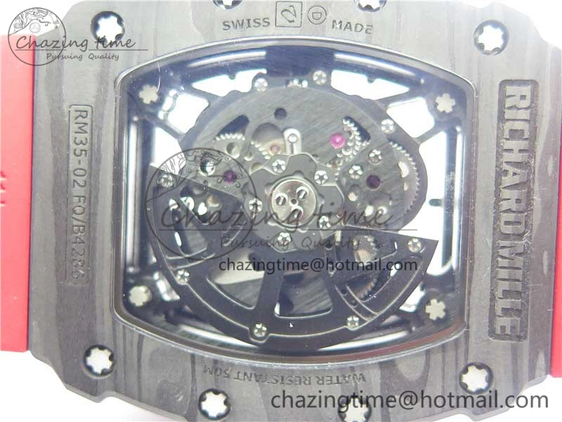 Unique RM035-02 KVF Best Edition Skeleton Dial Red on Rubber Strap MIYOTA8215 V 9449