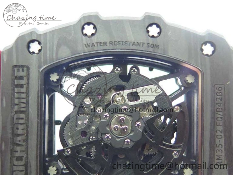 Unique RM035-02 KVF Best Edition Skeleton Dial Red on Rubber Strap MIYOTA8215 V 9449