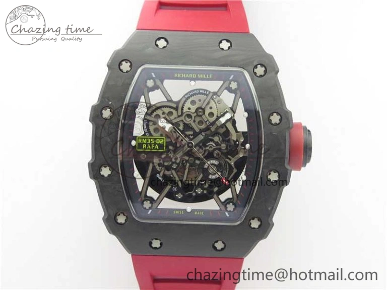 Unique RM035-02 KVF Best Edition Skeleton Dial Red on Rubber Strap MIYOTA8215 V 9449