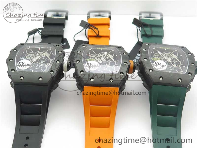 Unique RM035-02 KVF Best Edition Skeleton Dial Red on Rubber Strap MIYOTA8215 V 9449