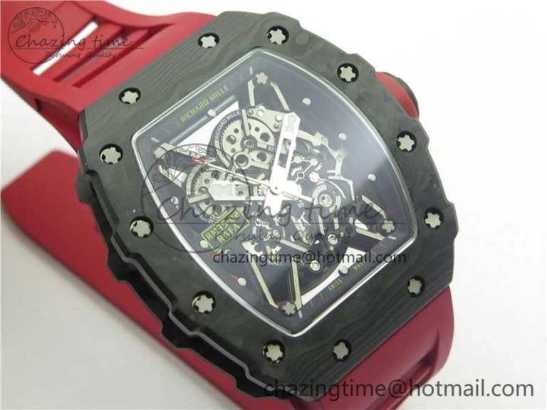 Unique RM035-02 KVF Best Edition Skeleton Dial Red on Rubber Strap MIYOTA8215 V 9449