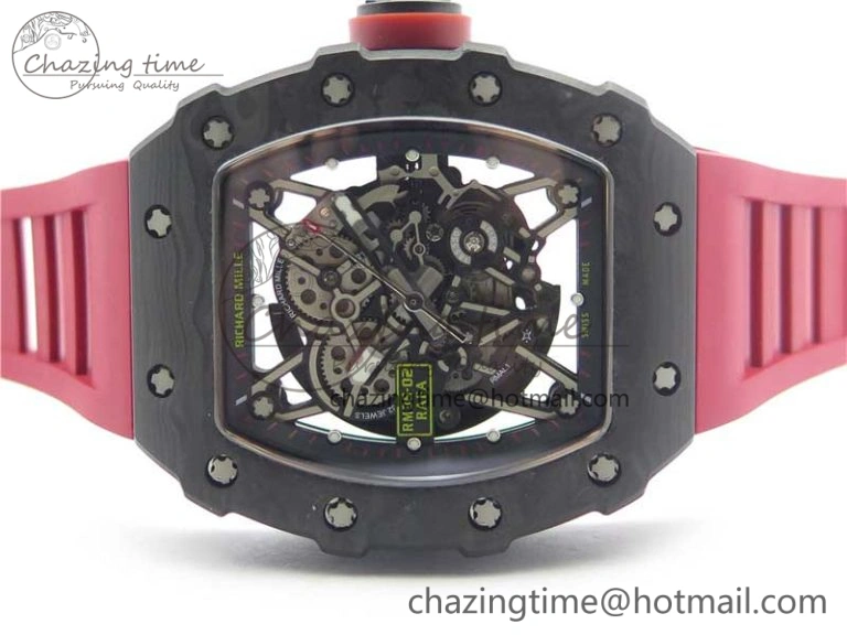 Unique RM035-02 KVF Best Edition Skeleton Dial Red on Rubber Strap MIYOTA8215 V 9449