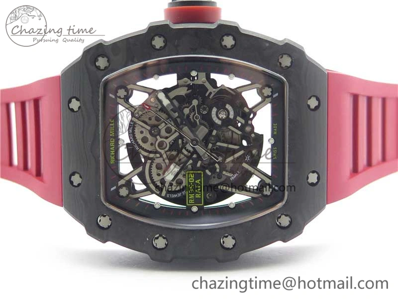 Unique RM035-02 KVF Best Edition Skeleton Dial Red on Rubber Strap MIYOTA8215 V 9449