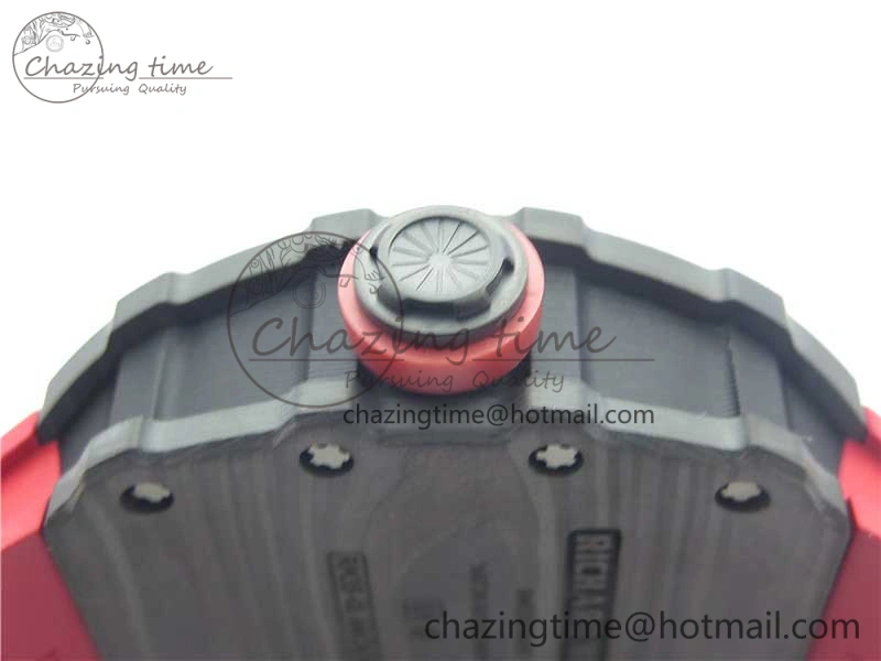 Comfortable RM035-02 KVF Best Edition Solid Caseback Skeleton Dial Red on Rubber Strap MIYOTA8215 V 9446