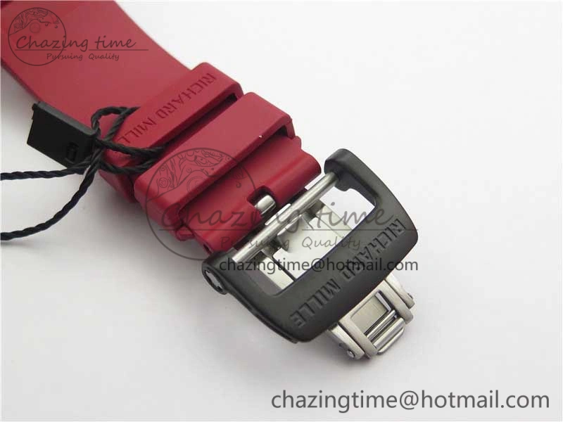 Comfortable RM035-02 KVF Best Edition Solid Caseback Skeleton Dial Red on Rubber Strap MIYOTA8215 V 9446