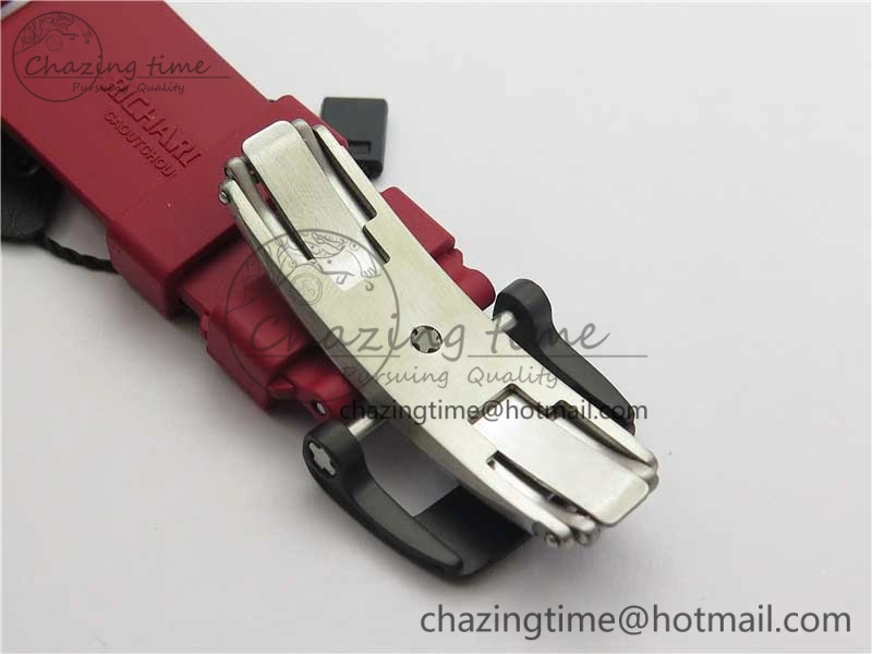 Comfortable RM035-02 KVF Best Edition Solid Caseback Skeleton Dial Red on Rubber Strap MIYOTA8215 V 9446