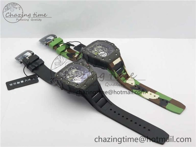 Comfortable RM035-02 KVF Best Edition Solid Caseback Skeleton Dial Red on Rubber Strap MIYOTA8215 V 9446