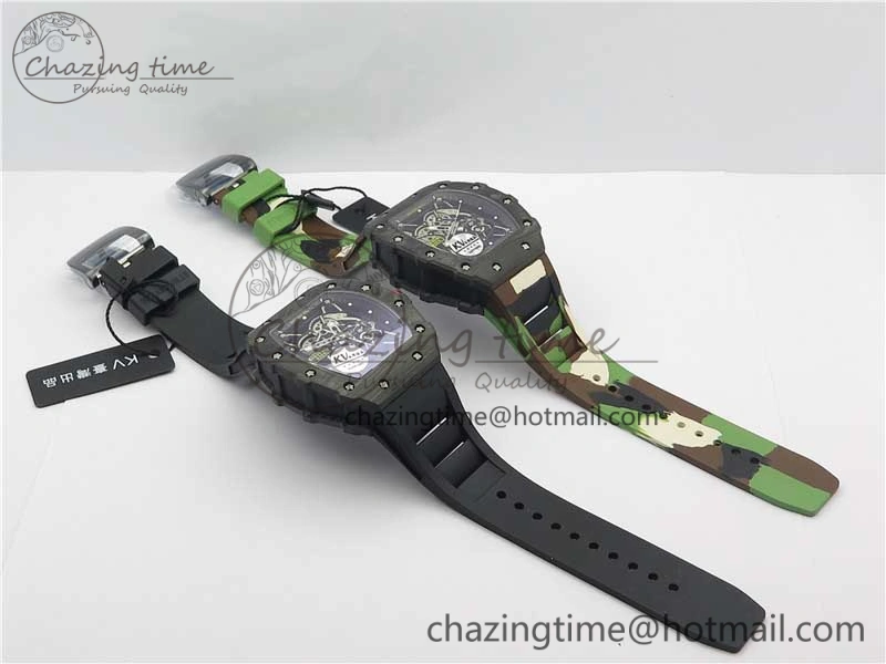 Comfortable RM035-02 KVF Best Edition Solid Caseback Skeleton Dial Red on Rubber Strap MIYOTA8215 V 9446