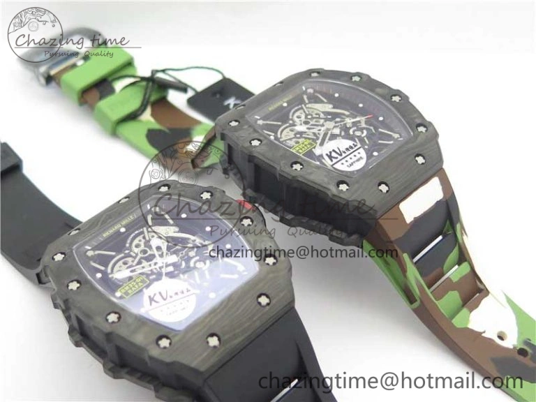 Comfortable RM035-02 KVF Best Edition Solid Caseback Skeleton Dial Red on Rubber Strap MIYOTA8215 V 9446
