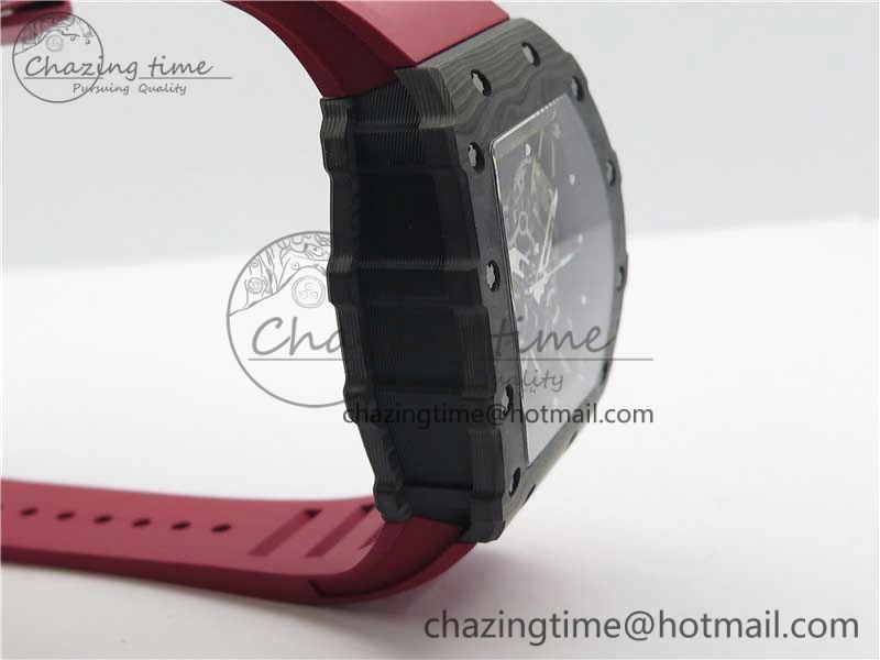 Comfortable RM035-02 KVF Best Edition Solid Caseback Skeleton Dial Red on Rubber Strap MIYOTA8215 V 9446