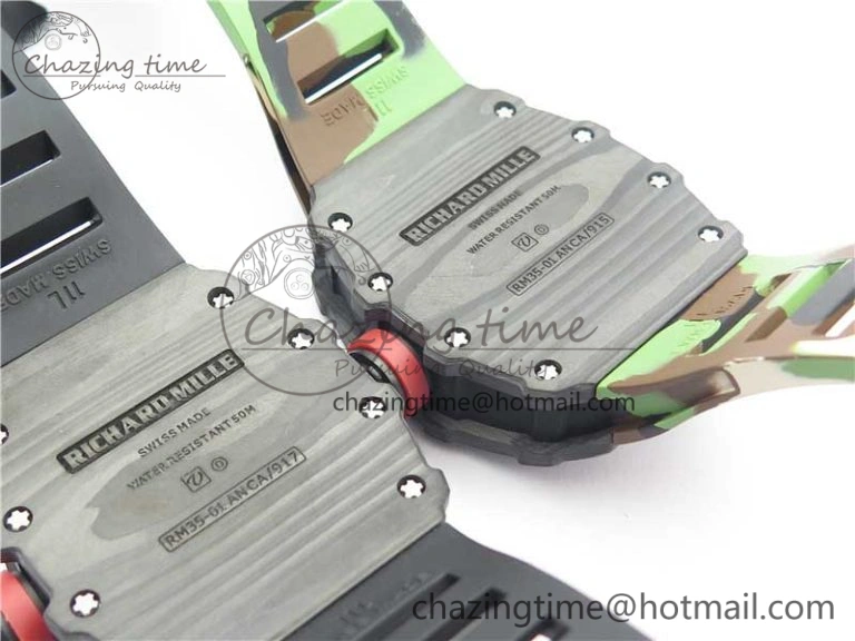 Comfortable RM035-02 KVF Best Edition Solid Caseback Skeleton Dial Red on Rubber Strap MIYOTA8215 V 9446