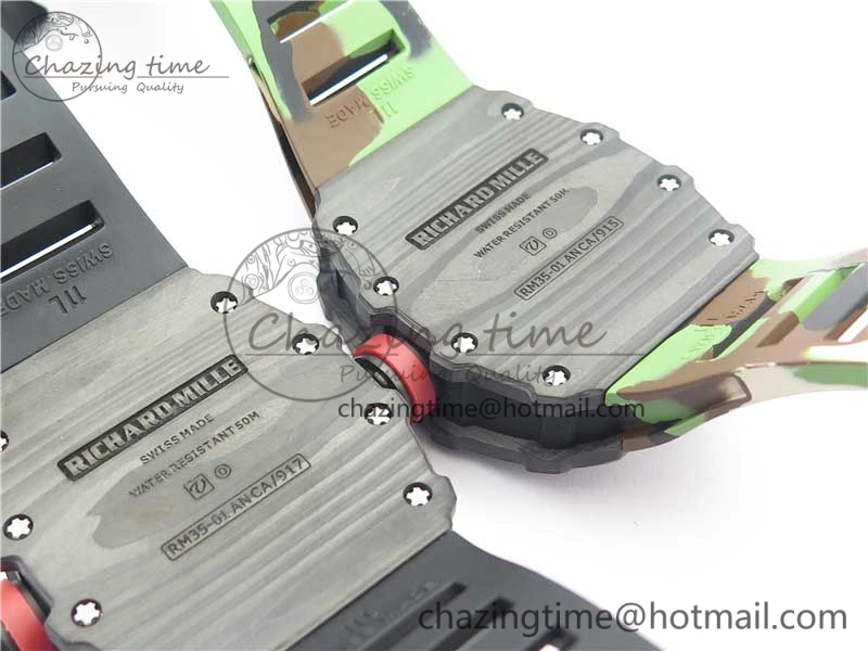 Comfortable RM035-02 KVF Best Edition Solid Caseback Skeleton Dial Red on Rubber Strap MIYOTA8215 V 9446