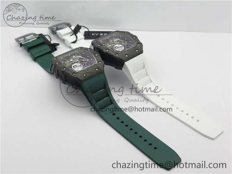 Comfortable RM035-02 KVF Best Edition Solid Caseback Skeleton Dial Red on Rubber Strap MIYOTA8215 V 9446