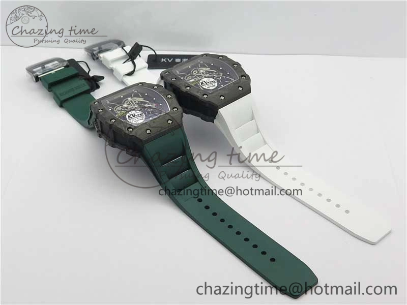 Comfortable RM035-02 KVF Best Edition Solid Caseback Skeleton Dial Red on Rubber Strap MIYOTA8215 V 9446