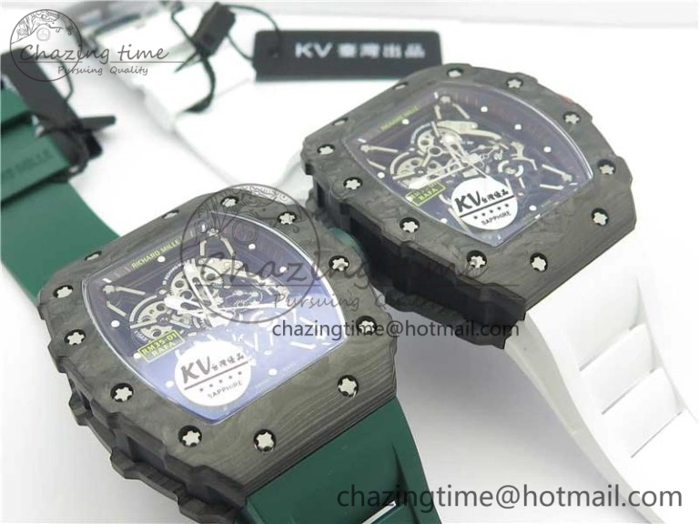 Comfortable RM035-02 KVF Best Edition Solid Caseback Skeleton Dial Red on Rubber Strap MIYOTA8215 V 9446