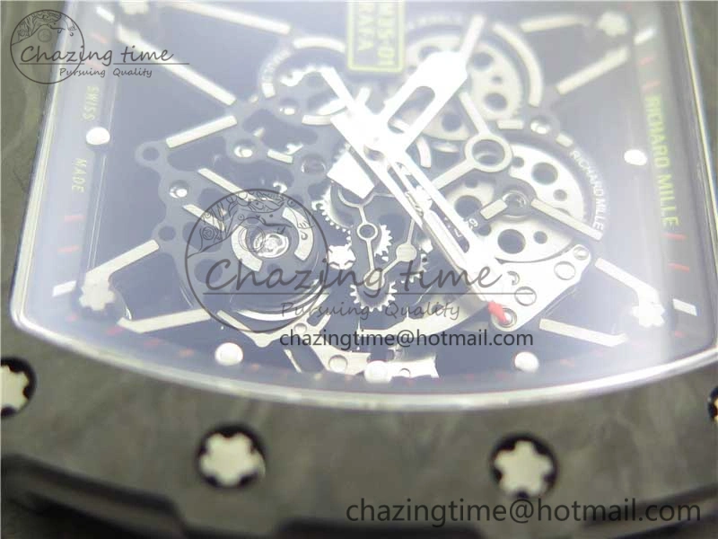 Comfortable RM035-02 KVF Best Edition Solid Caseback Skeleton Dial Red on Rubber Strap MIYOTA8215 V 9446
