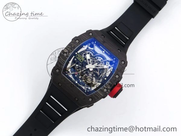 Original RM035-02 NTPT ZF 1:1 Best Edition Skeleton Dial on Black Rubber Strap RMAL1 Super Clone V 9285